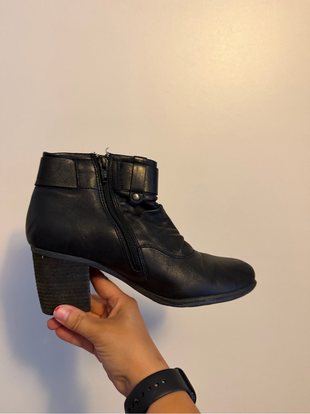 Josef Seibel Black Leather Ankle Boots with Buckle Detail - Size 38